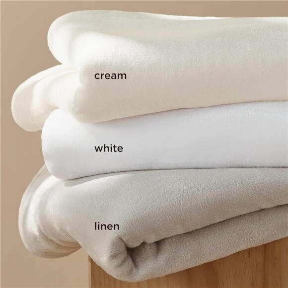 Fleece Throw Blanket Linen - 300GSM Soft Lightweight Plush - Picture 4 of 7